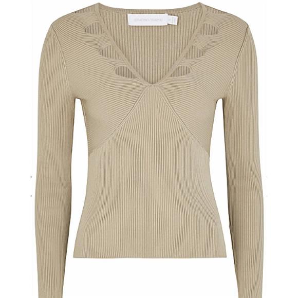 NEW JONATHAN SIMKHAI solene top in beige - Picture 1 of 4